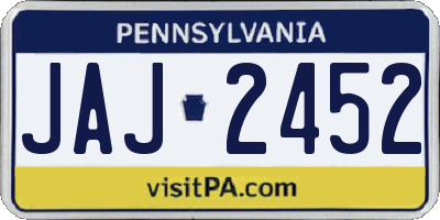 PA license plate JAJ2452