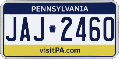 PA license plate JAJ2460