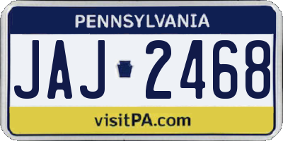 PA license plate JAJ2468