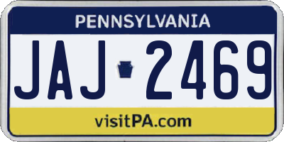 PA license plate JAJ2469