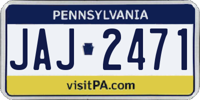 PA license plate JAJ2471