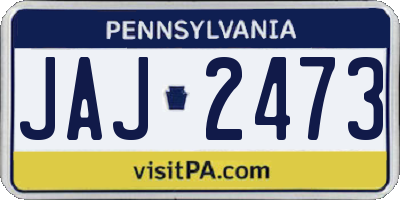PA license plate JAJ2473