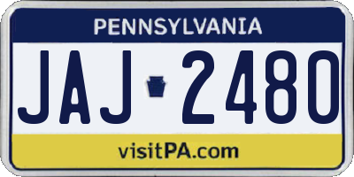 PA license plate JAJ2480