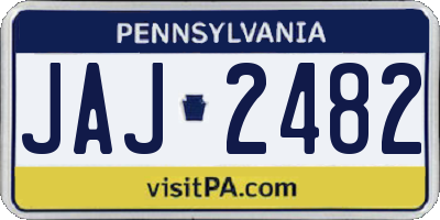 PA license plate JAJ2482