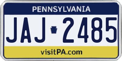PA license plate JAJ2485