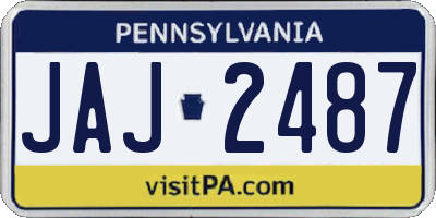 PA license plate JAJ2487