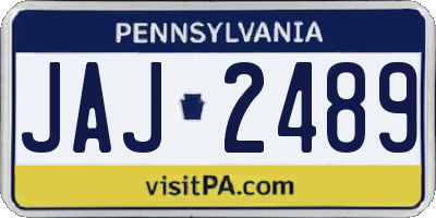 PA license plate JAJ2489