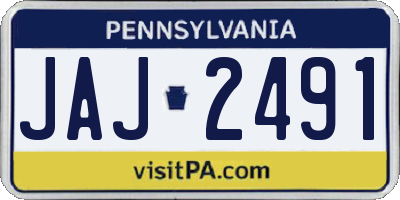 PA license plate JAJ2491