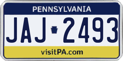 PA license plate JAJ2493