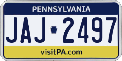 PA license plate JAJ2497