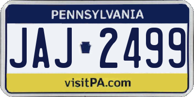 PA license plate JAJ2499