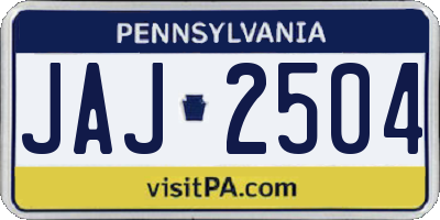 PA license plate JAJ2504