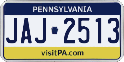 PA license plate JAJ2513