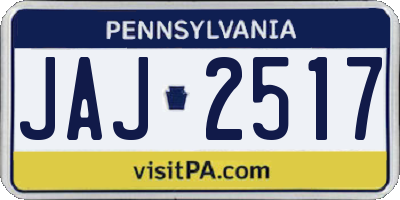 PA license plate JAJ2517