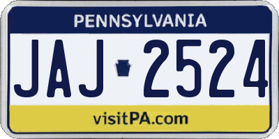 PA license plate JAJ2524