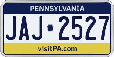 PA license plate JAJ2527