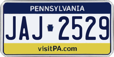 PA license plate JAJ2529