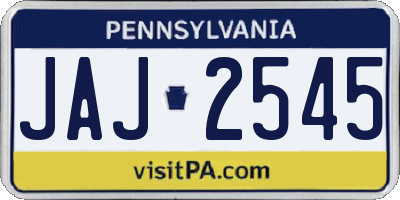 PA license plate JAJ2545