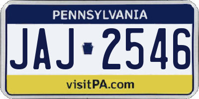 PA license plate JAJ2546