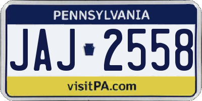 PA license plate JAJ2558