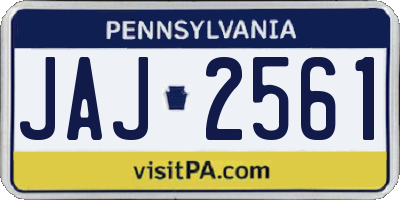 PA license plate JAJ2561
