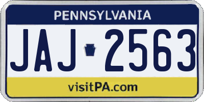 PA license plate JAJ2563