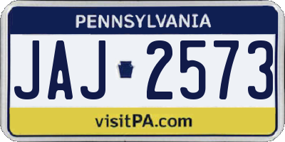 PA license plate JAJ2573