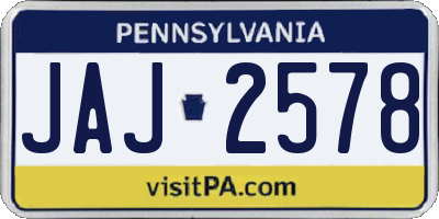 PA license plate JAJ2578