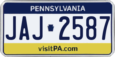 PA license plate JAJ2587