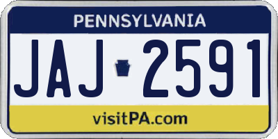 PA license plate JAJ2591