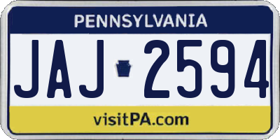 PA license plate JAJ2594