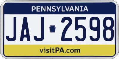 PA license plate JAJ2598