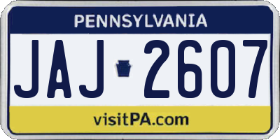 PA license plate JAJ2607