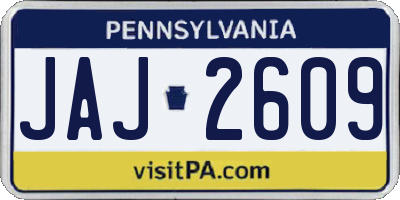 PA license plate JAJ2609