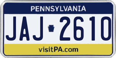 PA license plate JAJ2610
