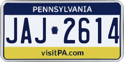 PA license plate JAJ2614