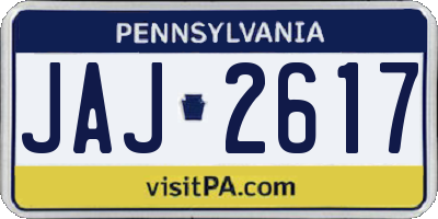 PA license plate JAJ2617