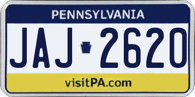 PA license plate JAJ2620