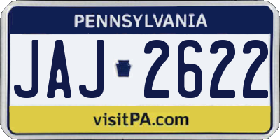 PA license plate JAJ2622