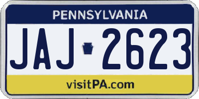 PA license plate JAJ2623