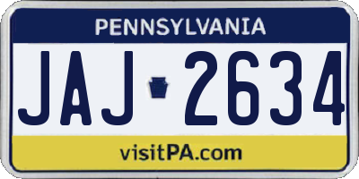 PA license plate JAJ2634
