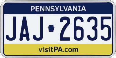 PA license plate JAJ2635
