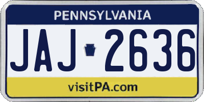 PA license plate JAJ2636