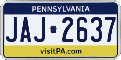 PA license plate JAJ2637
