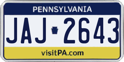 PA license plate JAJ2643
