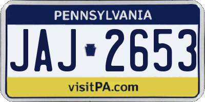 PA license plate JAJ2653