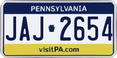 PA license plate JAJ2654