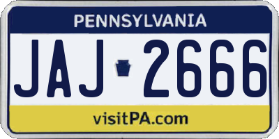 PA license plate JAJ2666