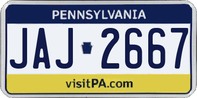 PA license plate JAJ2667