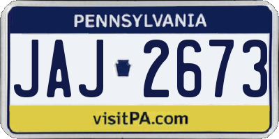 PA license plate JAJ2673